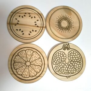 apvalių padėkliukų rinkinys "vaisiai"